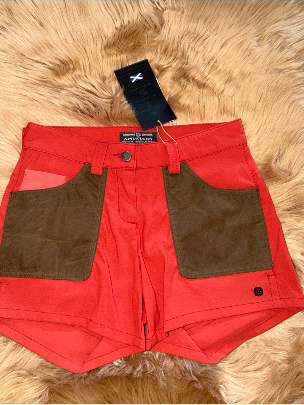 AMUNDSEN 5INCHER FIELD SHORTS WOMENS RED CLAY TAN NWT SZ XS - Picture 3 of 11